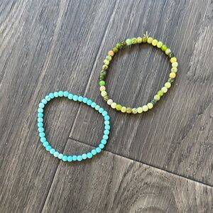 Jade and Amazonite  Beaded Bracelets